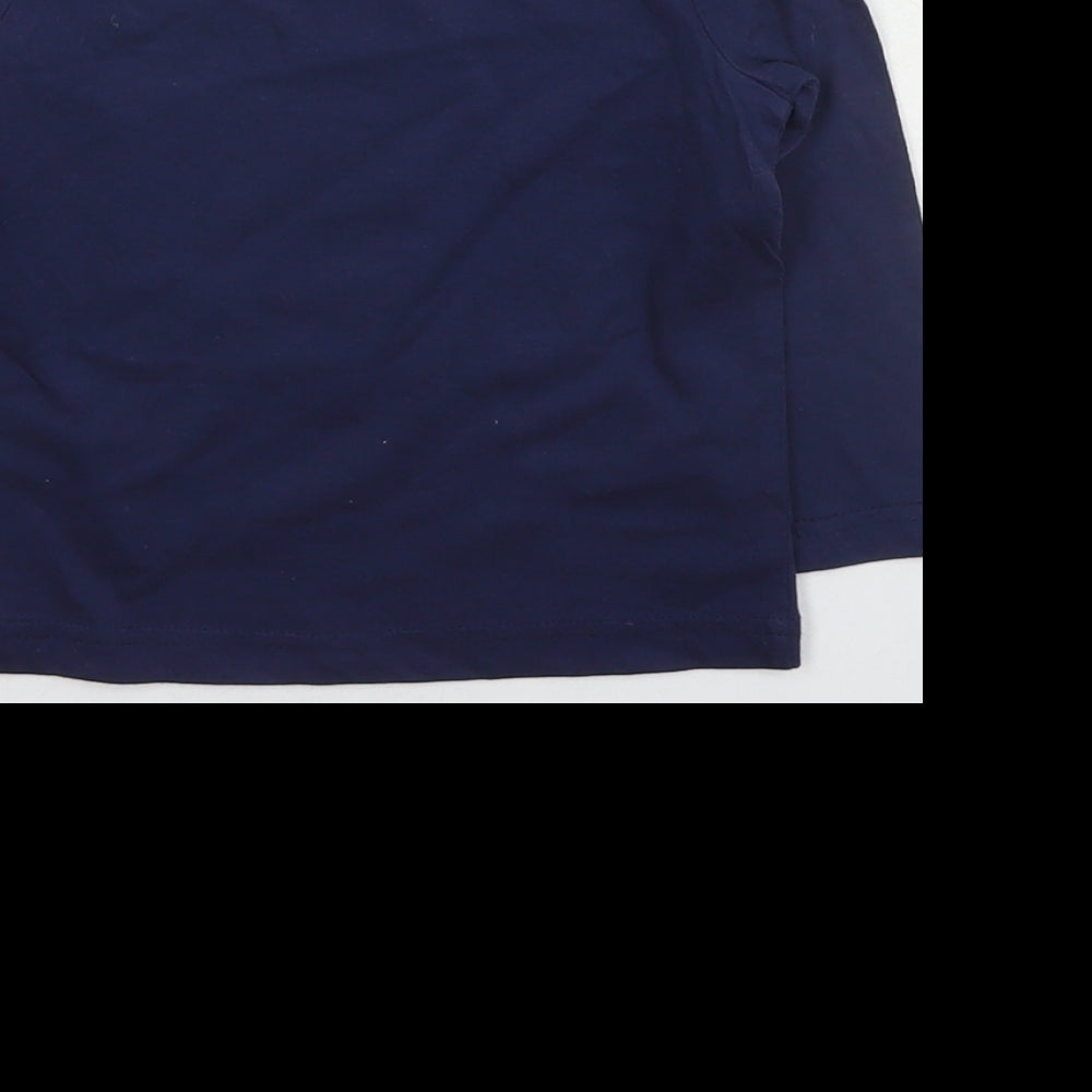 Disney Boys Blue Cotton Basic T-Shirt Size 18-24 Months Round Neck Pullover - Mickey Mouse