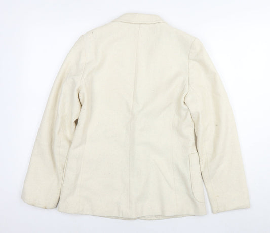 G. Womens Ivory Jacket Blazer Size 12 Button