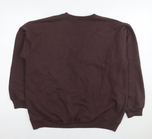 Missguided Womens Brown Cotton Pullover Sweatshirt Size 16 Pullover