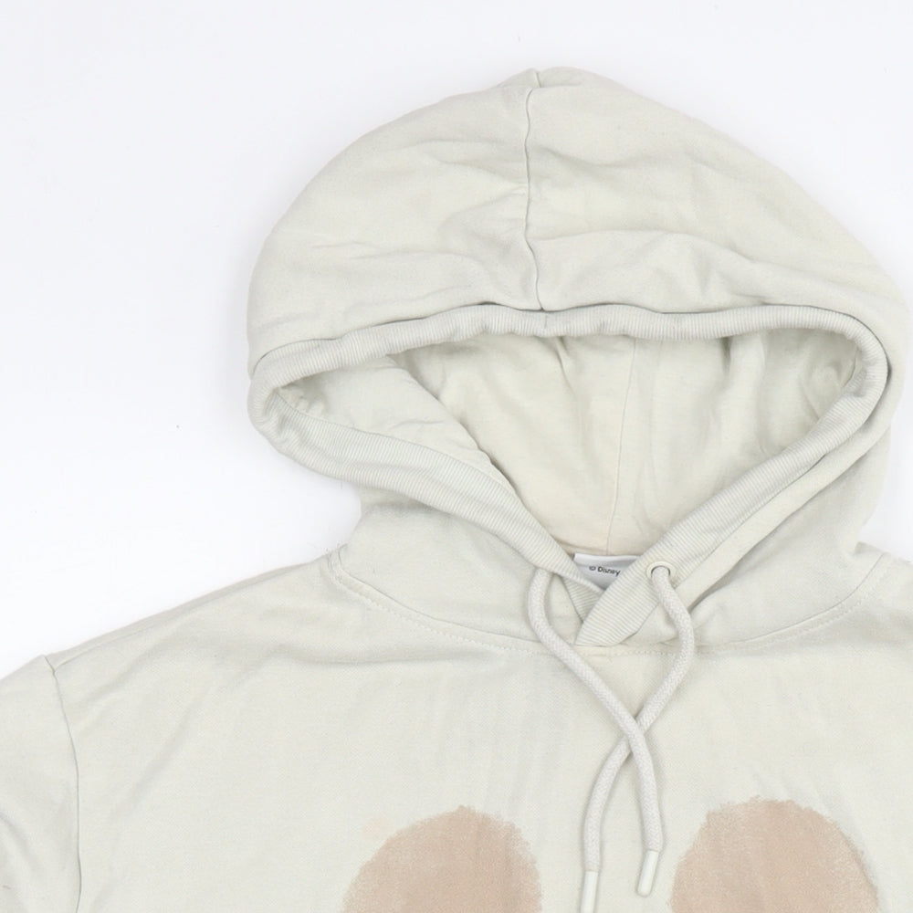 Disney Womens Beige Cotton Pullover Hoodie Size 10 Pullover - Size 10-12 Mickey Mouse
