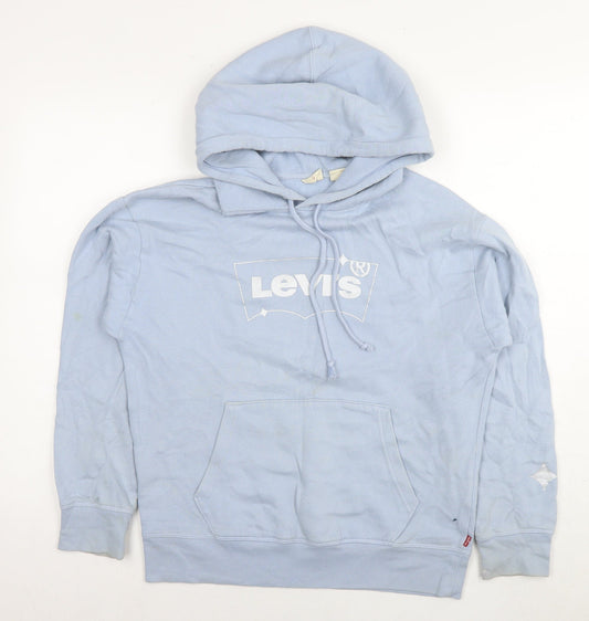 Levi's Womens Blue Cotton Pullover Hoodie Size XS Pullover - Logo