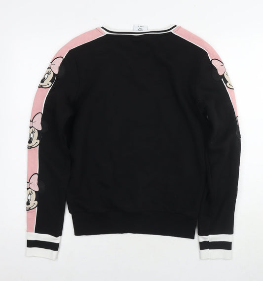 Disney Womens Black Cotton Pullover Sweatshirt Size 6 Pullover - Minnie Mouse