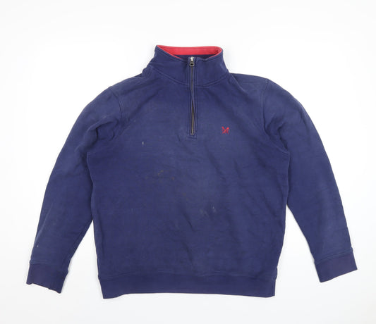 Additional front view of Crew Clothing Blue Cotton Pullover Sweatshirt, size M