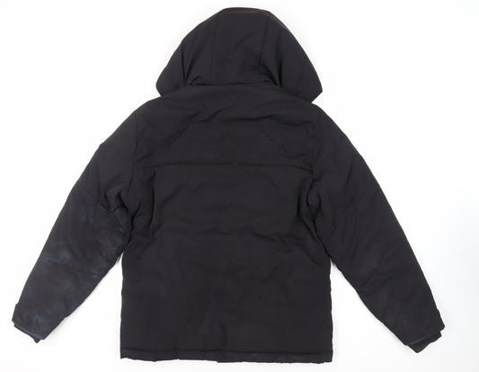 Hollister Mens Black Puffer Jacket Jacket Size S Zip