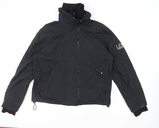 Additional front view of Lee Cooper men’s black jacket, size L, zip - zipped pockets