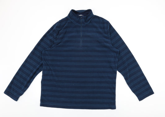 Hi Gear Mens Blue Striped Polyester Pullover Sweatshirt Size XL