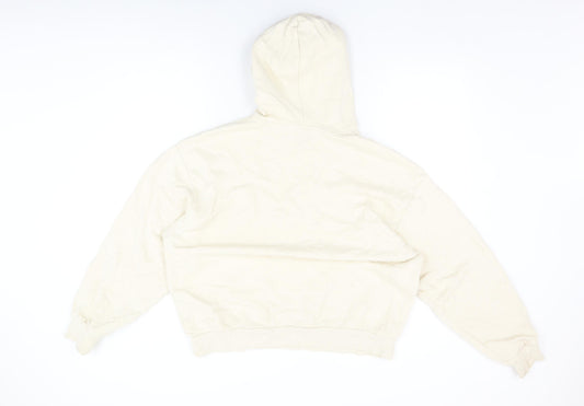 Monki Womens Ivory Cotton Pullover Hoodie Size L Pullover - Share Love