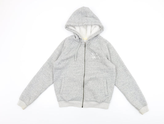 Womens UK 6 Regular Jack Wills Grey Full Zip Hoodie