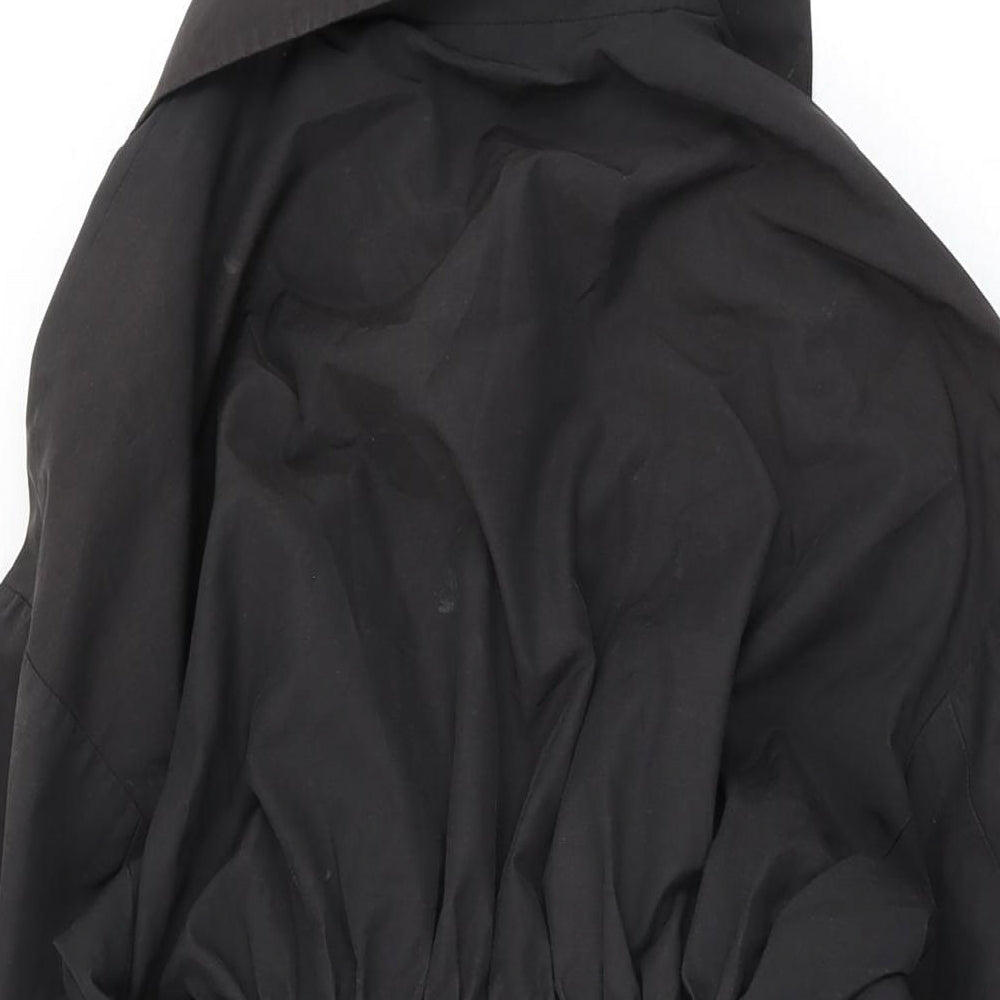 Betty Jackson Womens Black Trench Coat Coat Size 12 Button
