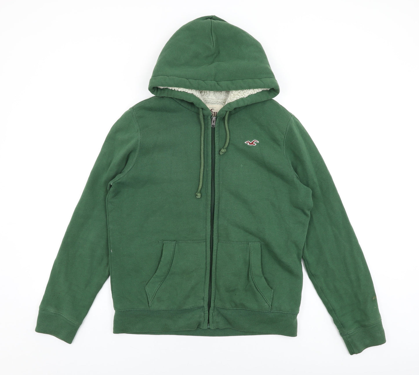 Hollister Mens Green Cotton Full Zip Hoodie Size XS