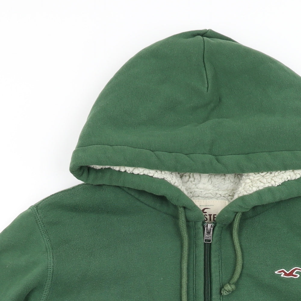 Hollister Mens Green Cotton Full Zip Hoodie Size XS
