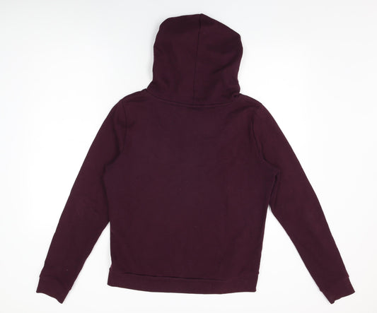 PINK Womens Purple Cotton Full Zip Hoodie Size L Zip