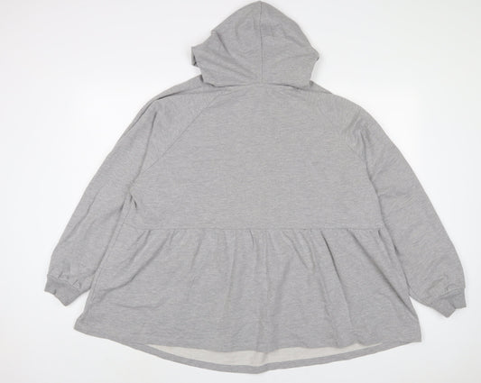 Simply Be Womens Grey Cotton Pullover Hoodie Size 20 Pullover