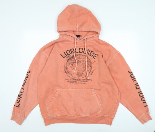 PRETTYLITTLETHING Womens Orange Polyester Pullover Hoodie Size M