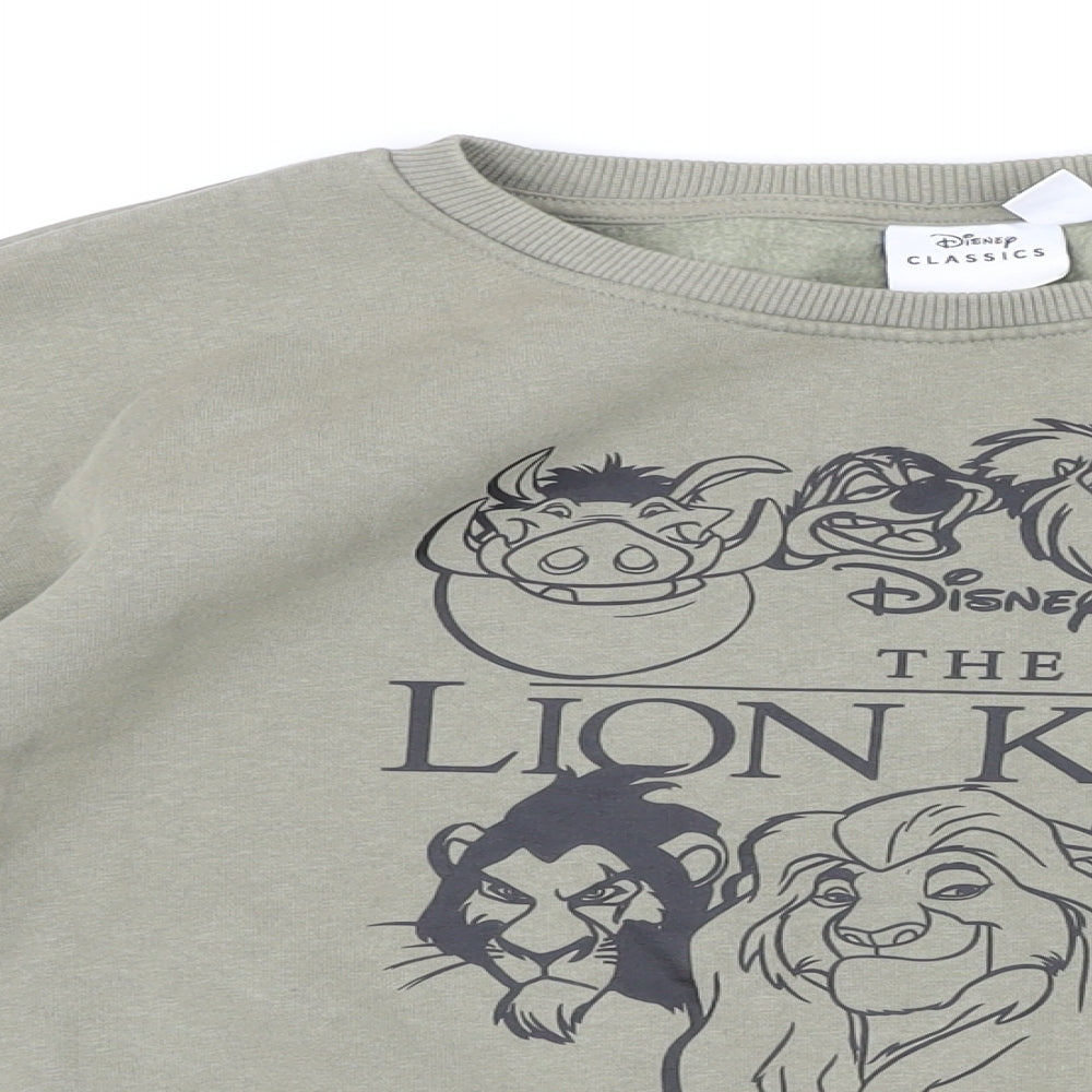 Disney Womens Green Cotton Pullover Sweatshirt Size M