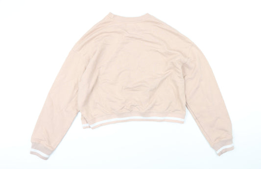 Pull&Bear Womens Pink Cotton Pullover Sweatshirt Size XS