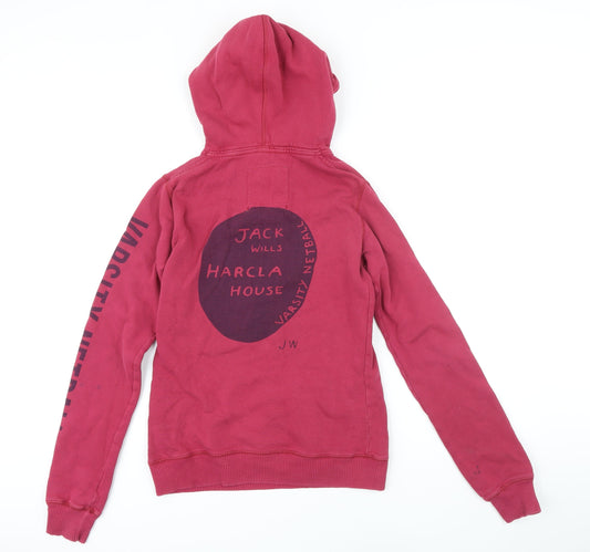 Jack Wills Womens Purple Cotton Pullover Hoodie Size 10