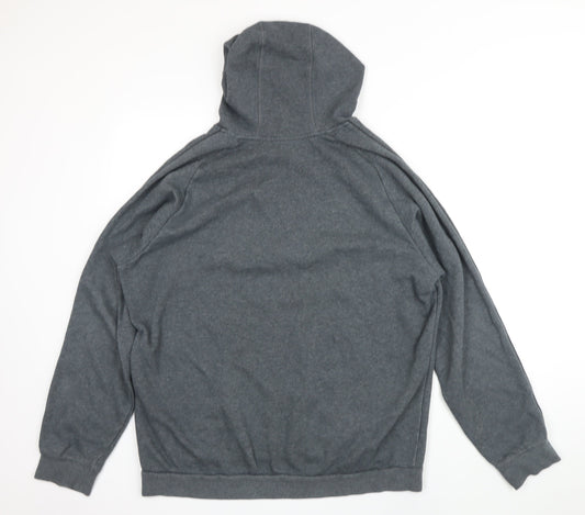 Back view of Addidas men’s grey cotton pullover hoodie, size XL