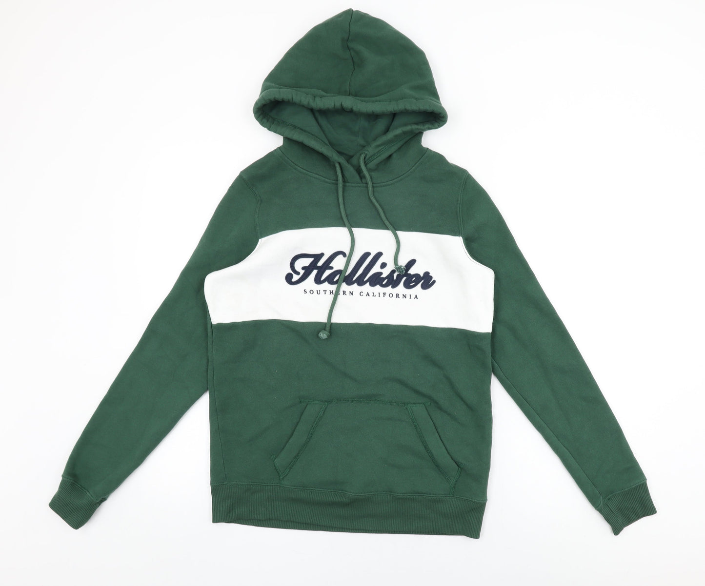 Hollister Mens Green Cotton Pullover Hoodie Size S - Hollister Logo