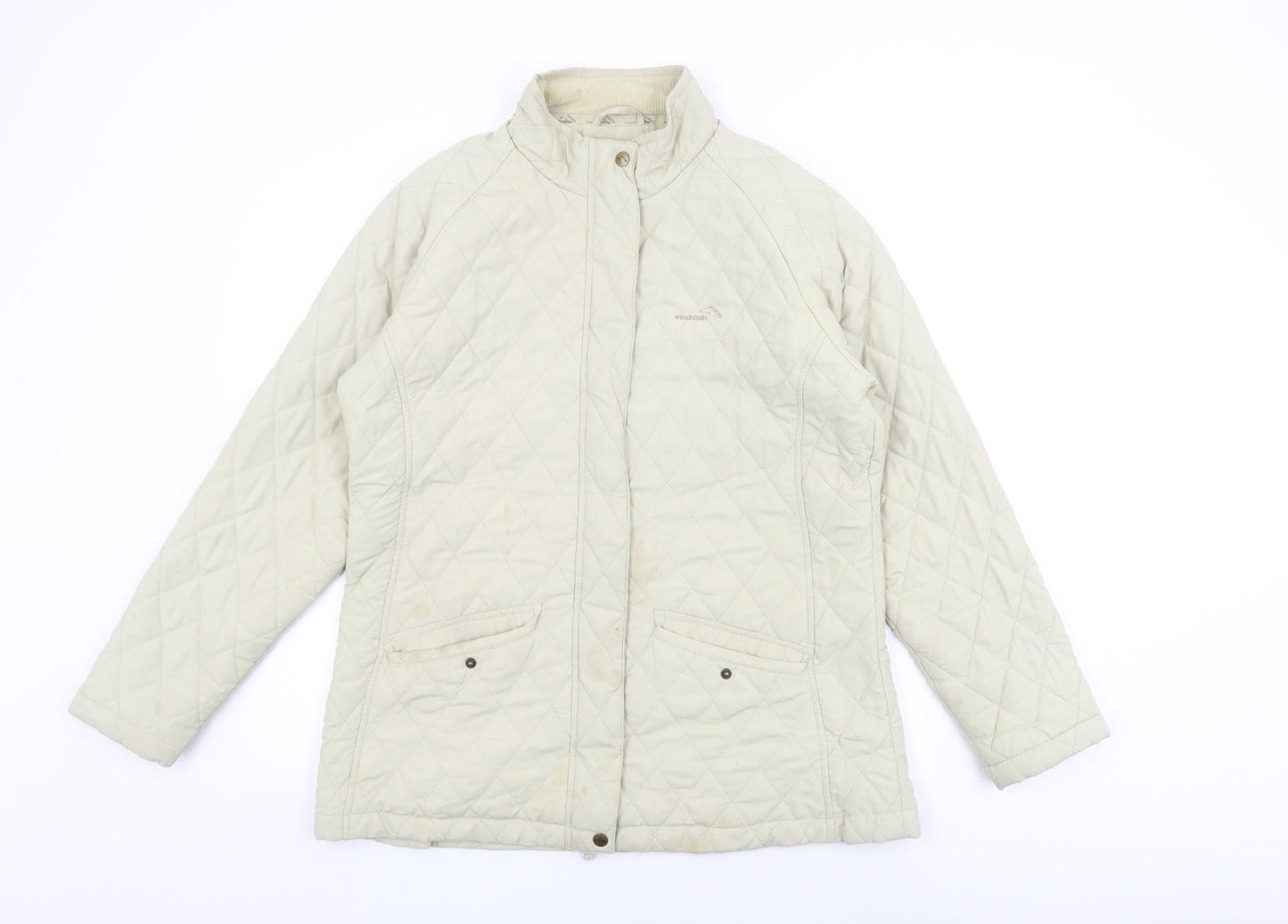 Mountain Life Womens Beige Quilted Coat Size 16 Zip
