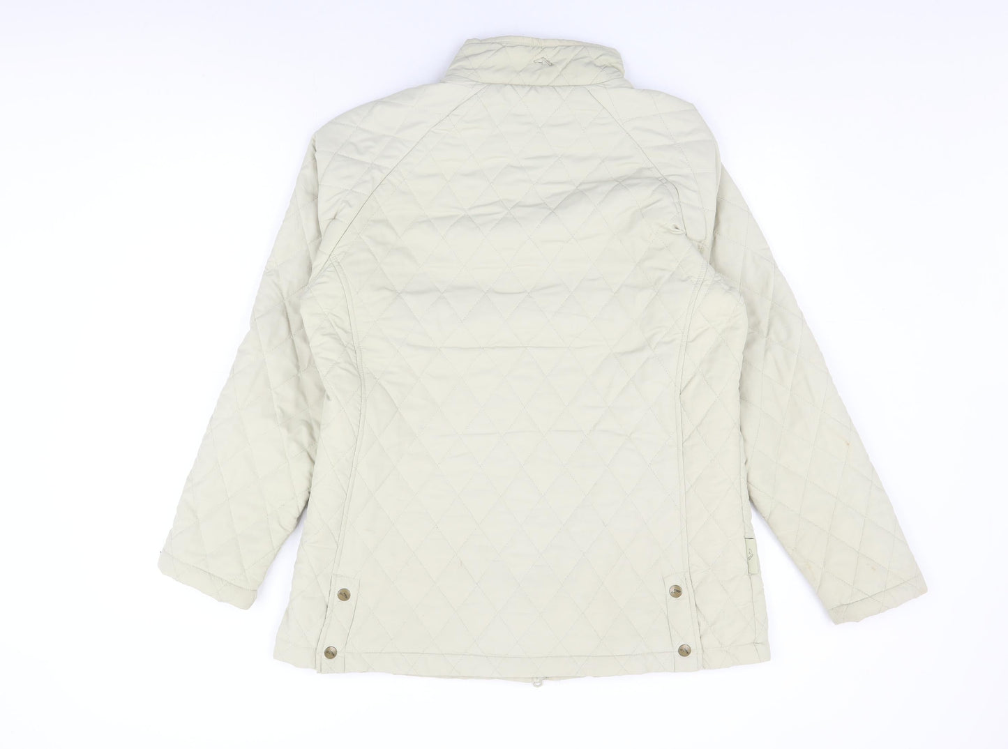 Mountain Life Womens Beige Quilted Coat Size 16 Zip