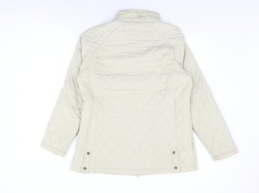 Mountain Life Womens Beige Quilted Coat Size 16 Zip