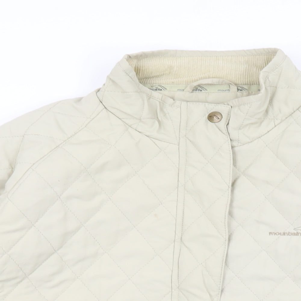 Mountain Life Womens Beige Quilted Coat Size 16 Zip