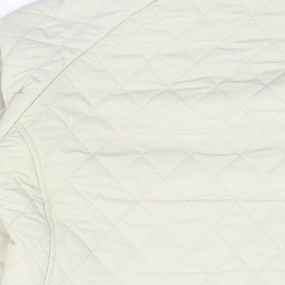Mountain Life Womens Beige Quilted Coat Size 16 Zip
