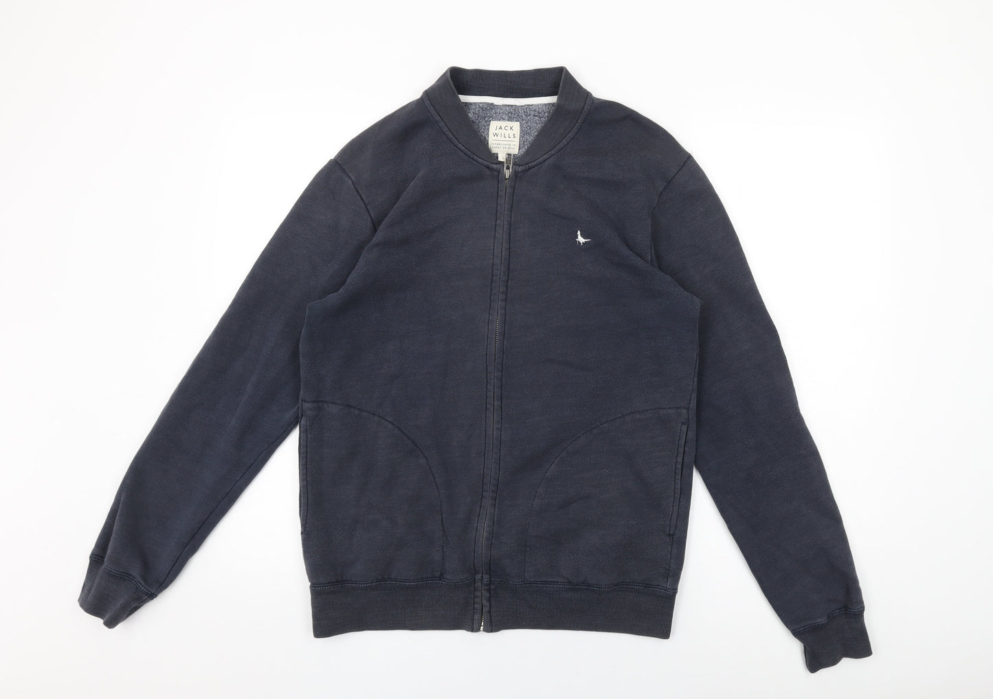 Jack Wills Mens Blue Cotton Full Zip Sweatshirt Size S