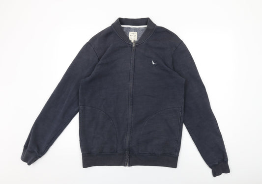Jack Wills Mens Blue Cotton Full Zip Sweatshirt Size S