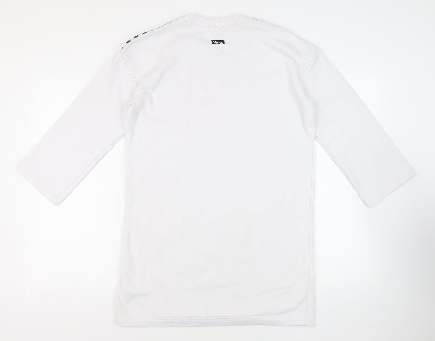 VANS Womens White Cotton Pullover Sweatshirt Size S Pullover - Logo