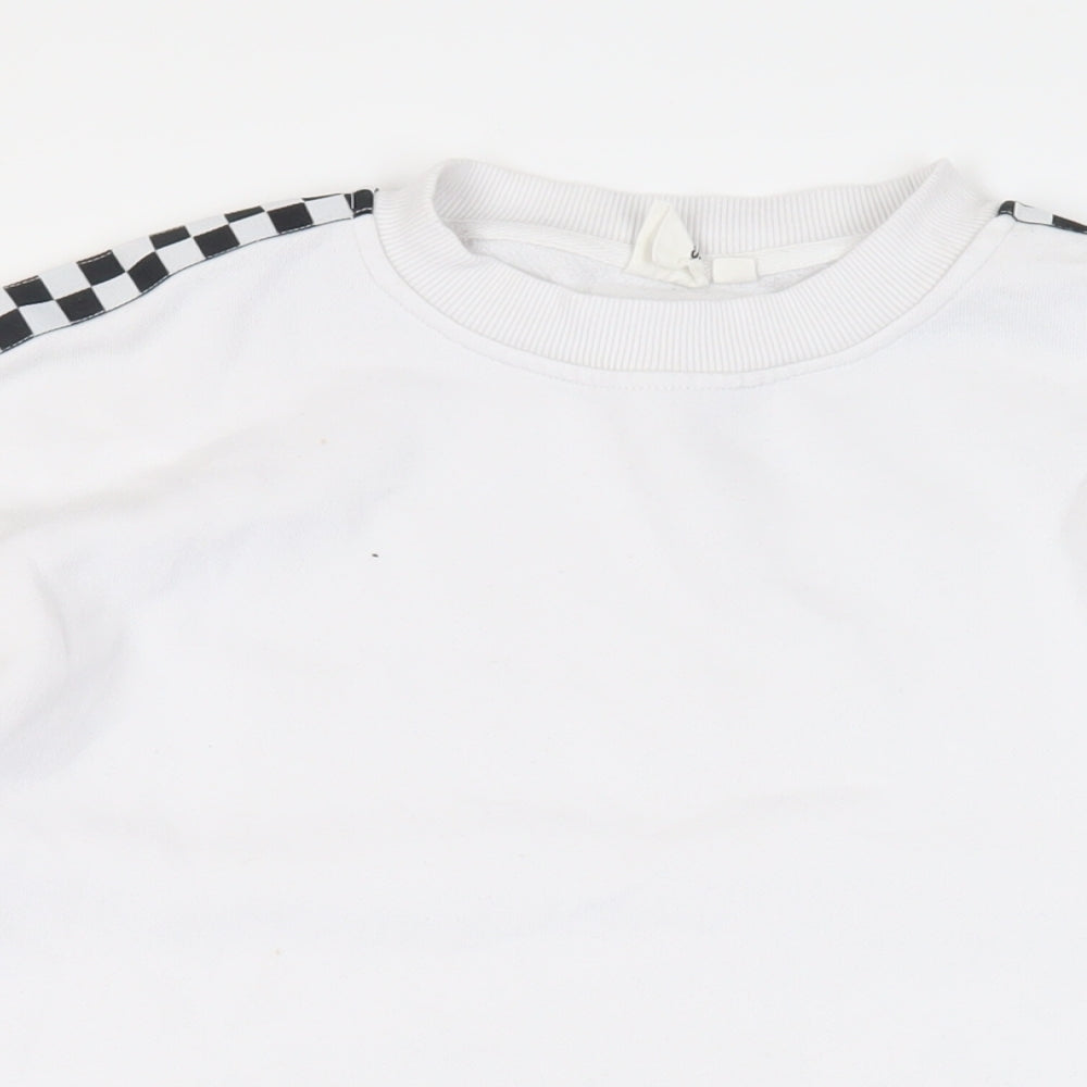 VANS Womens White Cotton Pullover Sweatshirt Size S Pullover - Logo
