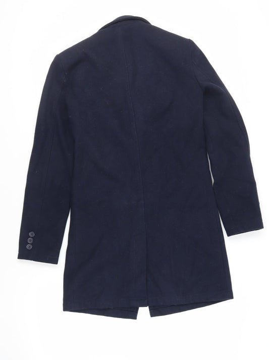 Another Influence Womens Blue Overcoat Coat Size 2XS Button