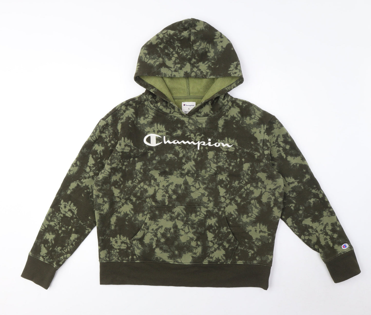 Champion Green Camouflage Hoodie Unisex S