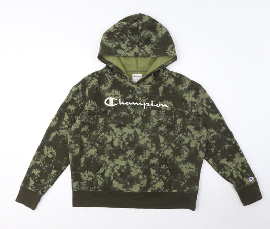 Champion Green Camouflage Hoodie Unisex S