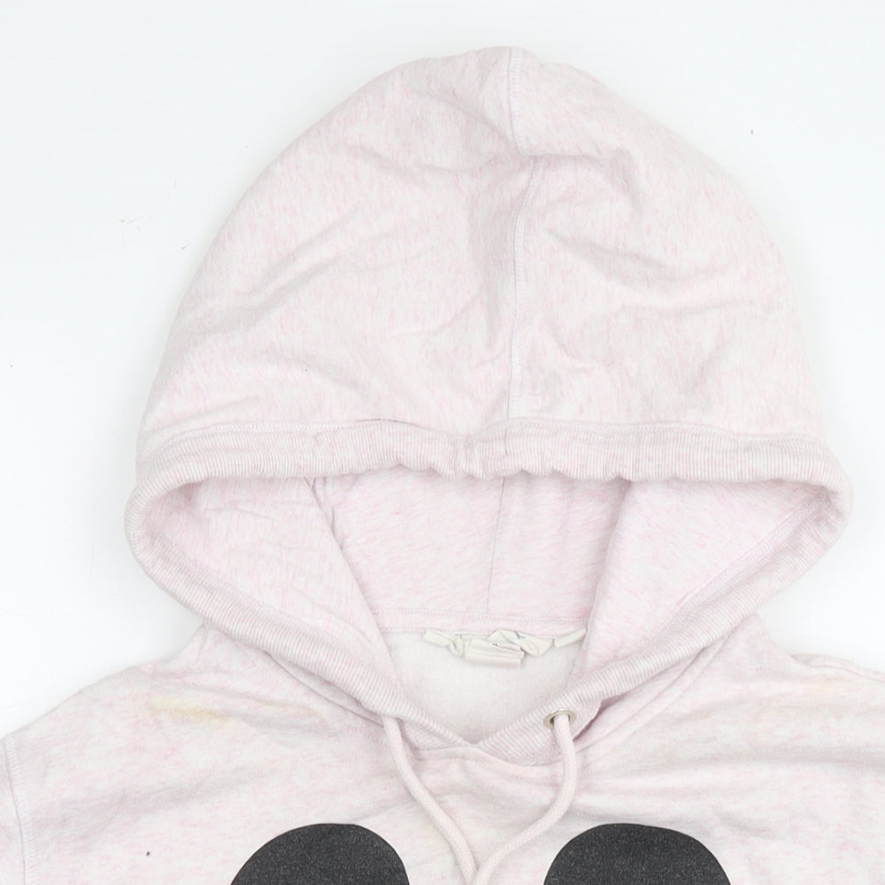 Disney Womens Pink Cotton Pullover Sweatshirt Size M Pullover - Mickey Mouse