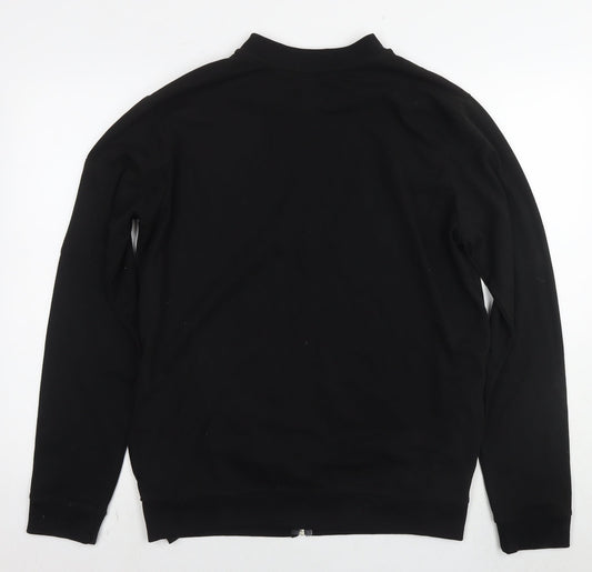 Boohoo Mens Black Cotton Full Zip Sweatshirt Size M
