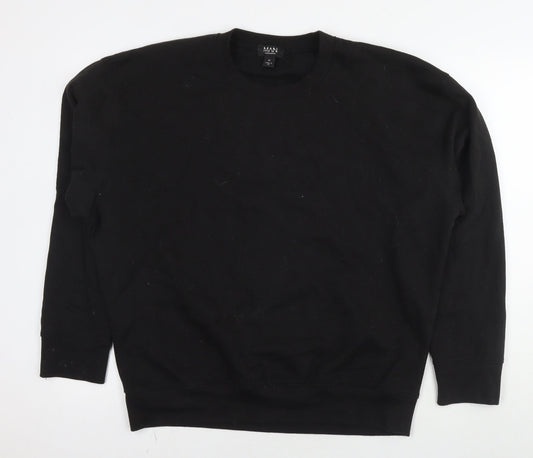 Boohoo Mens Black Cotton Pullover Sweatshirt Size M - Worldwide Collection