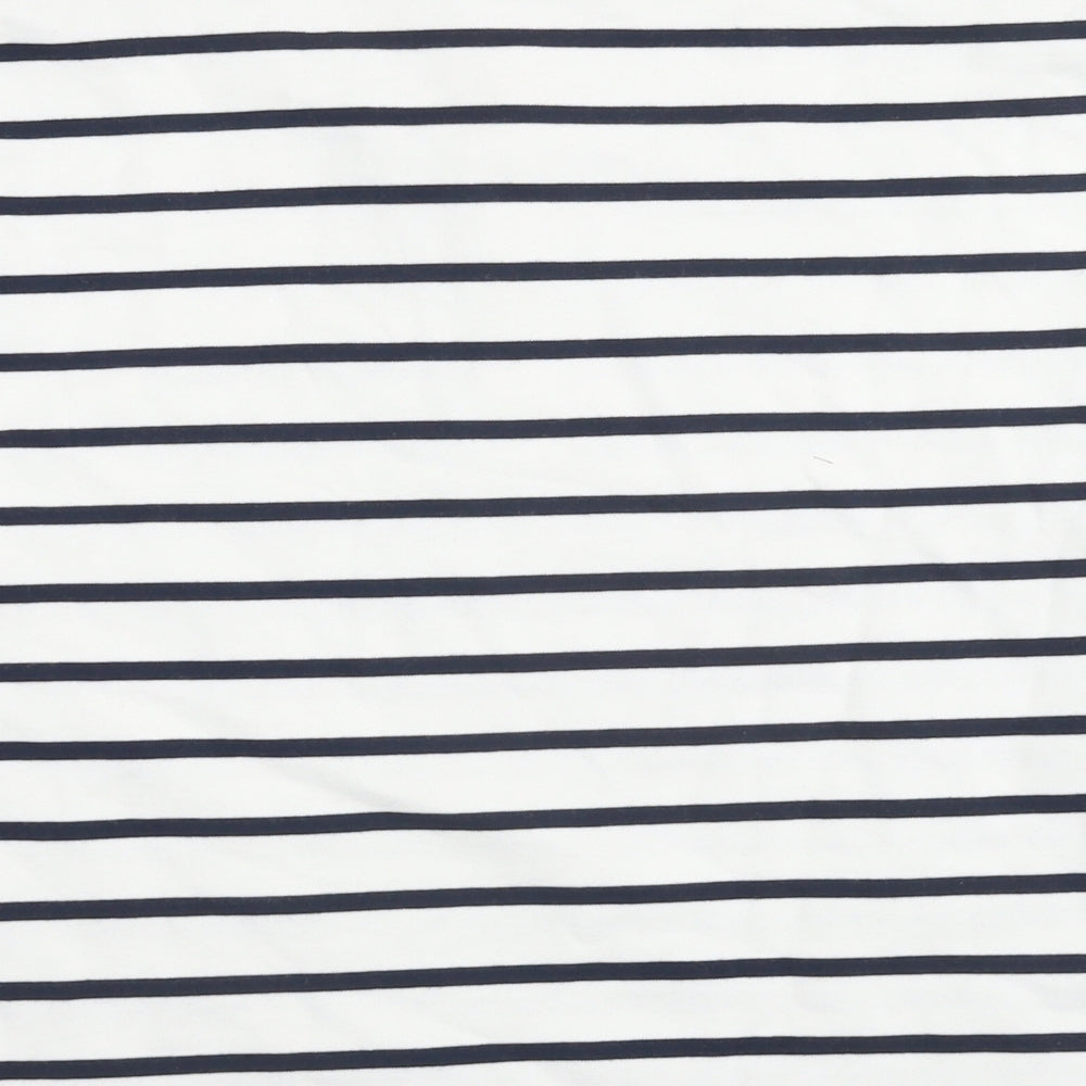 Marks and Spencer Womens White Striped Cotton Pullover Sweatshirt Size M Pullover