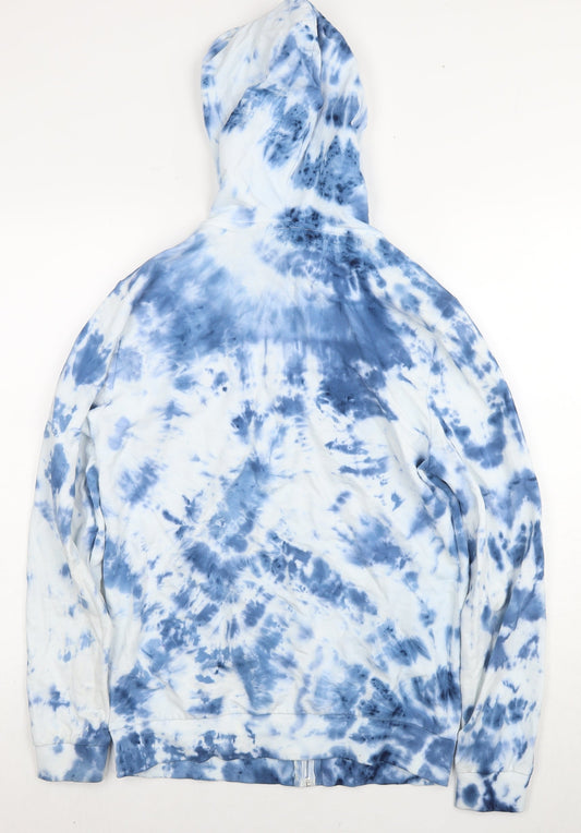 ASOS Womens Blue Geometric Cotton Full Zip Hoodie Size XS Zip