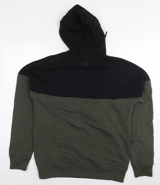 GOODMOVE Mens Green Cotton Pullover Hoodie Size S