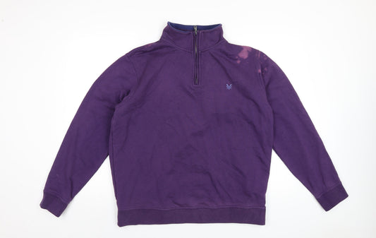 Additional front view of Crew Clothing Purple Cotton Pullover Sweatshirt, size XL