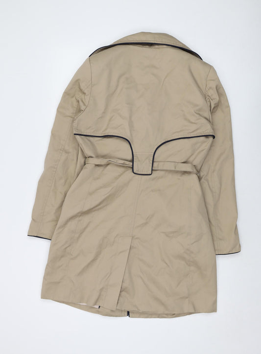 H&M Womens Beige Overcoat Coat Size 10 Button