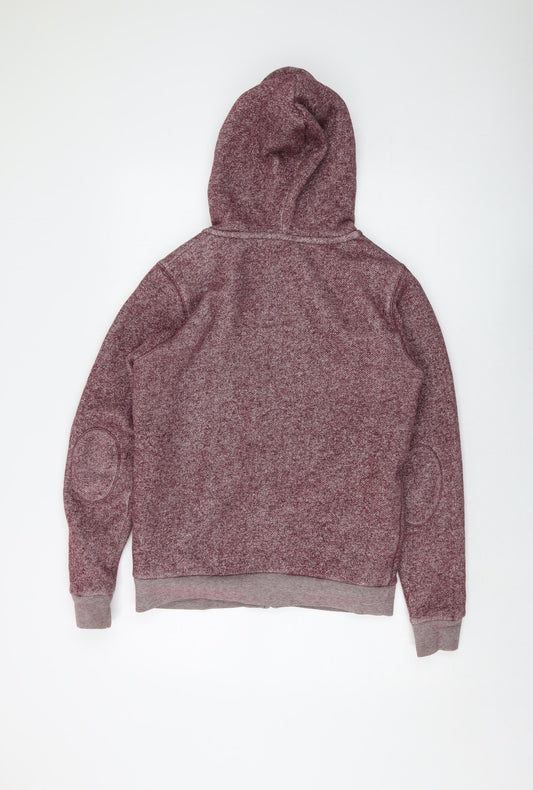 Jack Wills Womens Red Cotton Full Zip Hoodie Size 10 Zip