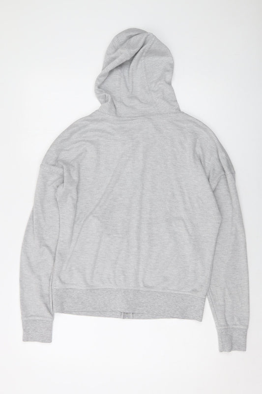 Womens UK 12 Regular Lonsdale Grey Full Zip Hoodie