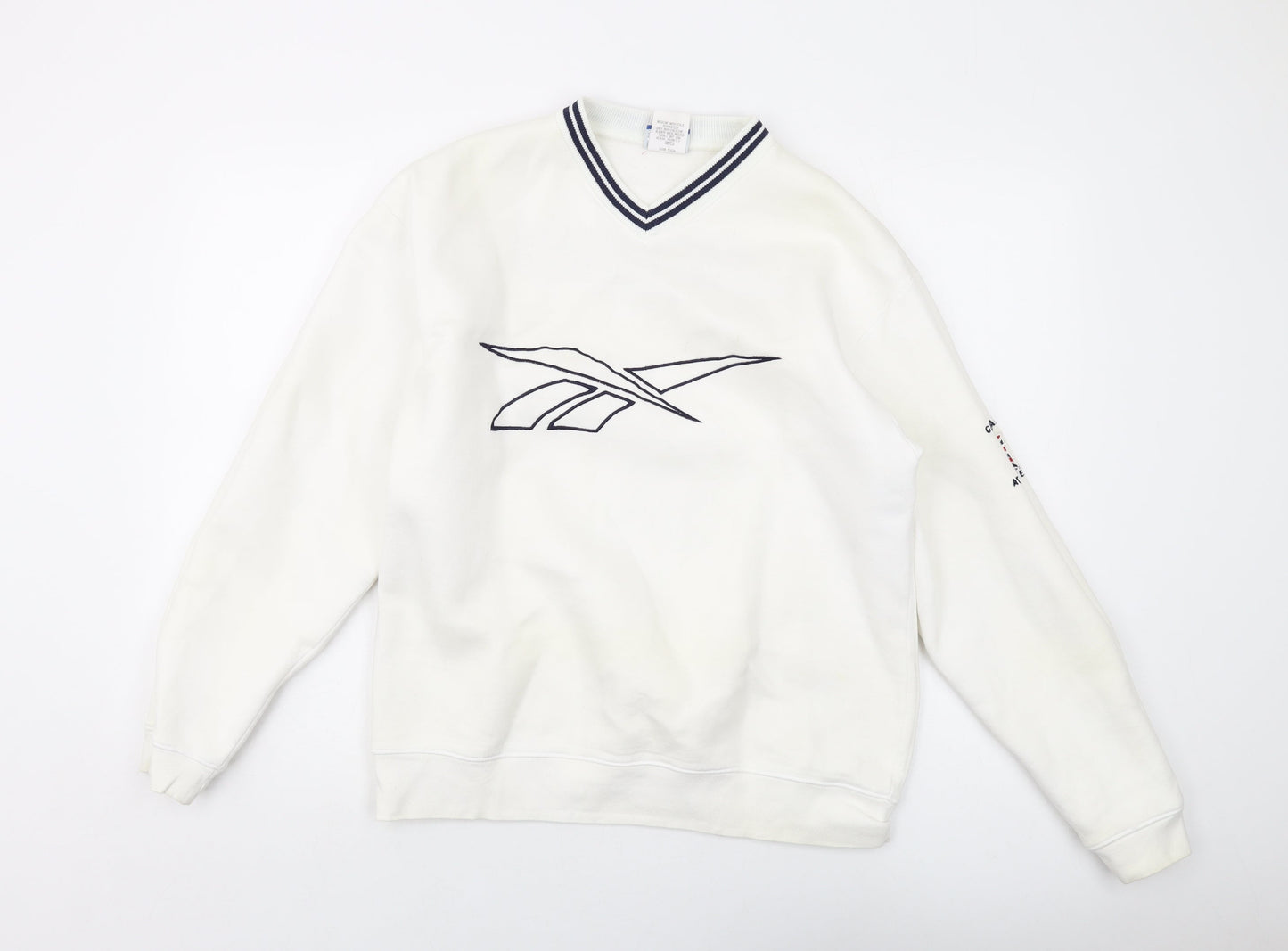 Reebok Mens Ivory Cotton Pullover Sweatshirt Size L
