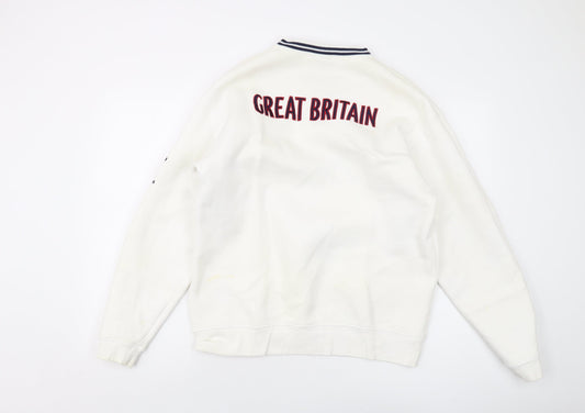 Reebok Mens Ivory Cotton Pullover Sweatshirt Size L