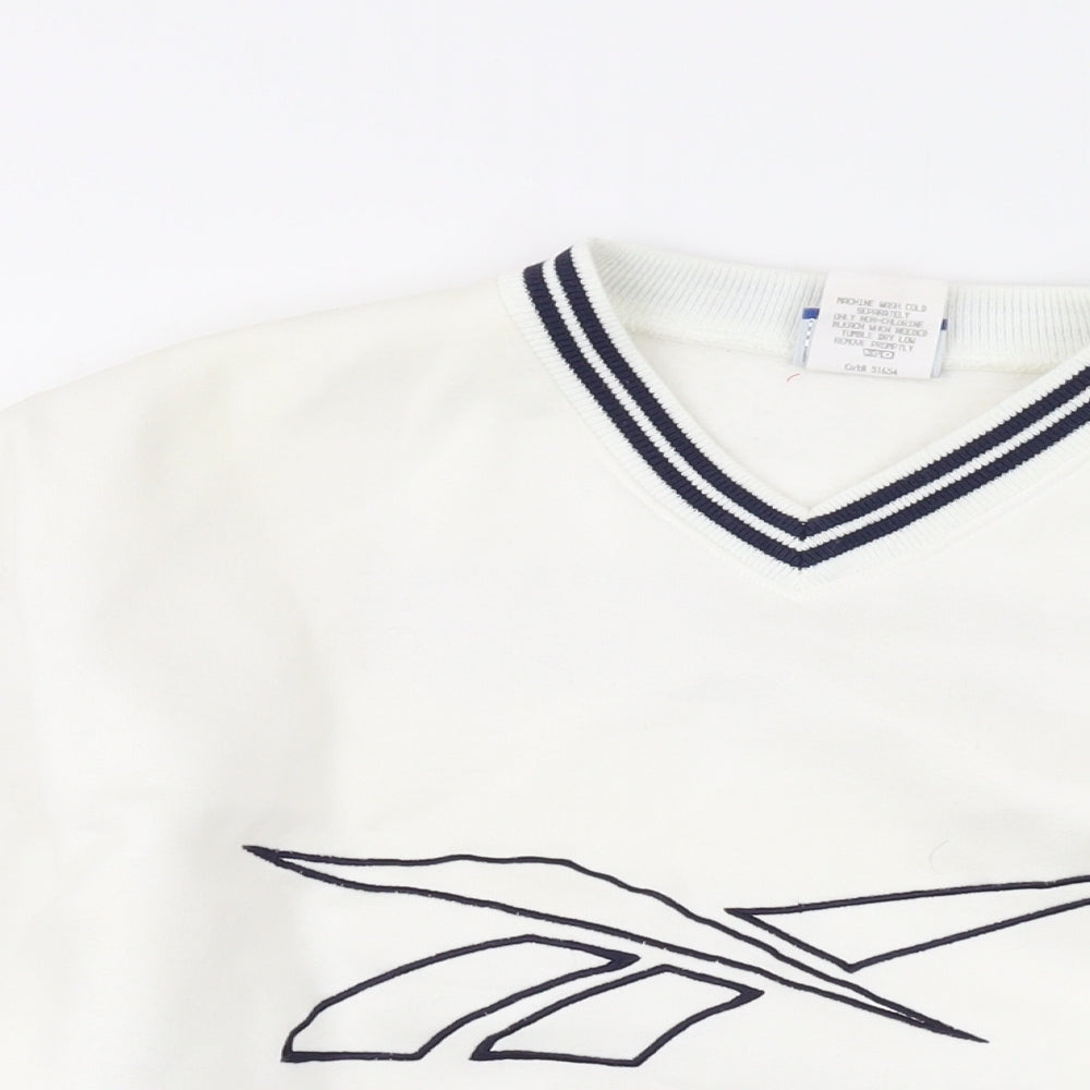 Reebok Mens Ivory Cotton Pullover Sweatshirt Size L