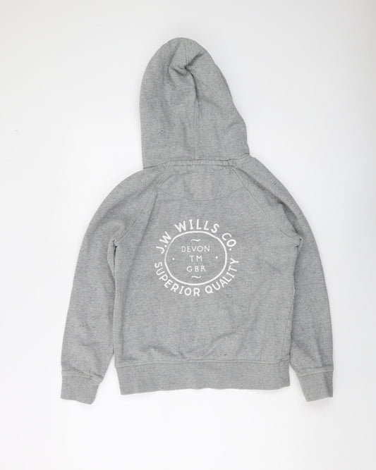 Jack Wills Womens Grey Cotton Pullover Hoodie Size 6 Pullover