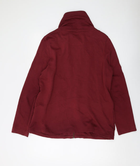 Lands' End Womens Red Cotton Full Zip Sweatshirt Size M Zip
